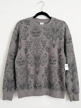 Disney Parks Haunted Mansion Wallpaper Pullover Sweatshirt Medium